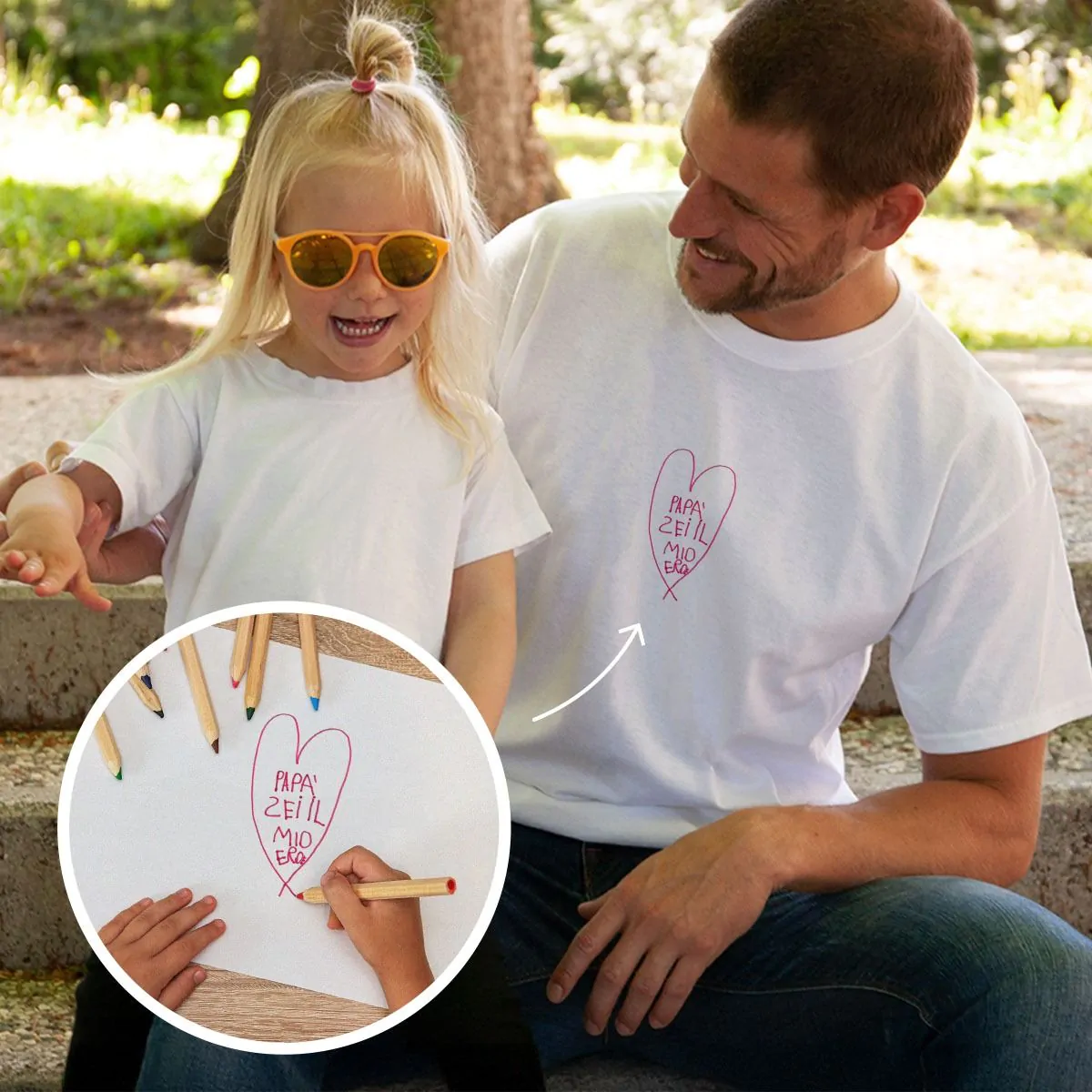 Maglietta Personalizzata con Disegno dei Bambini davanti