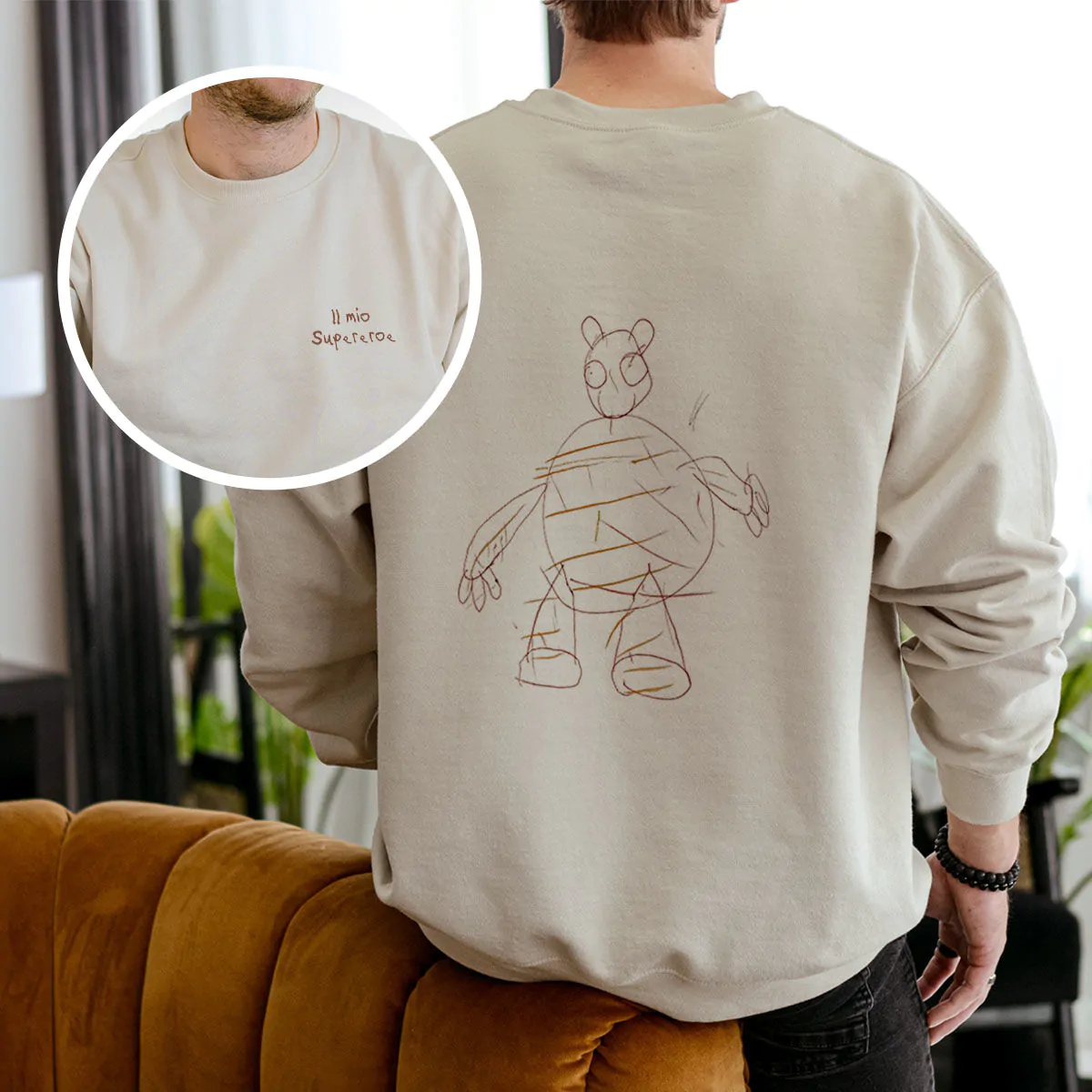 Felpa Personalizzata con Disegno dei Bambini fronte e retro