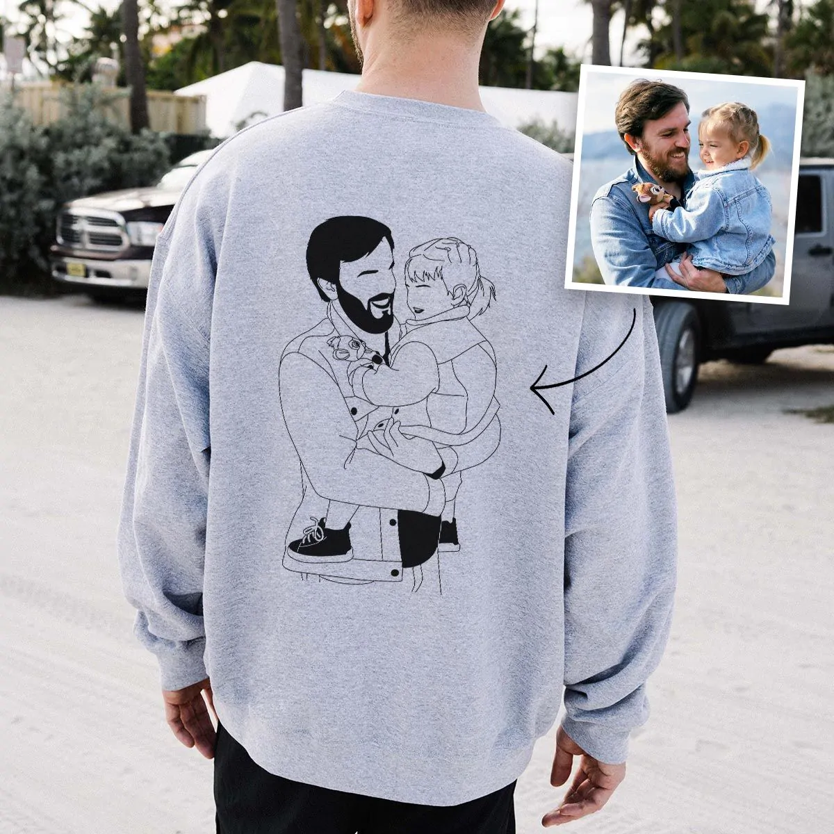 Felpa Personalizzata con Ritratto in stile Disegno Lineare di 2 Persone