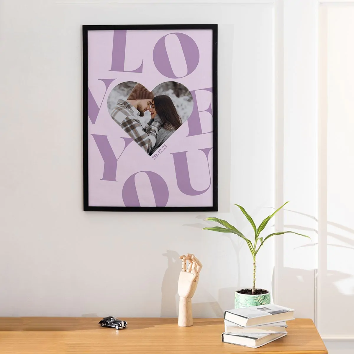 Poster Personalizzato a forma di Cuore con Foto e Testo
