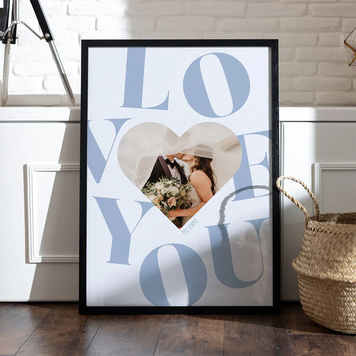 Poster Personalizzato a forma di Cuore con Foto e Testo