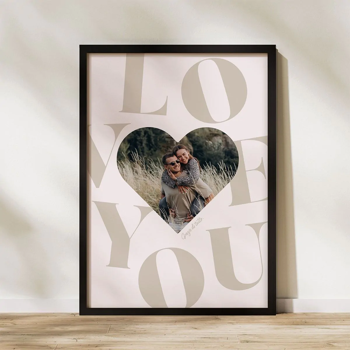 Poster Personalizzato a forma di Cuore con Foto e Testo