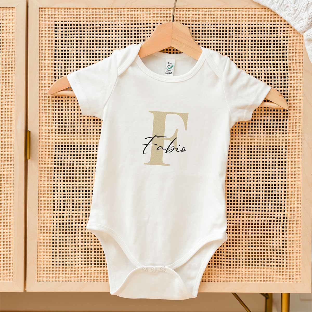 Body Neonato Personalizzato con Monogramma