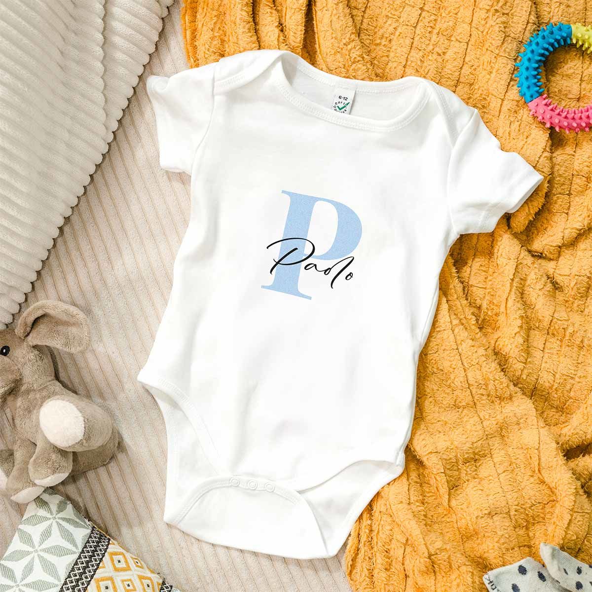 Body Neonato Personalizzato con Monogramma