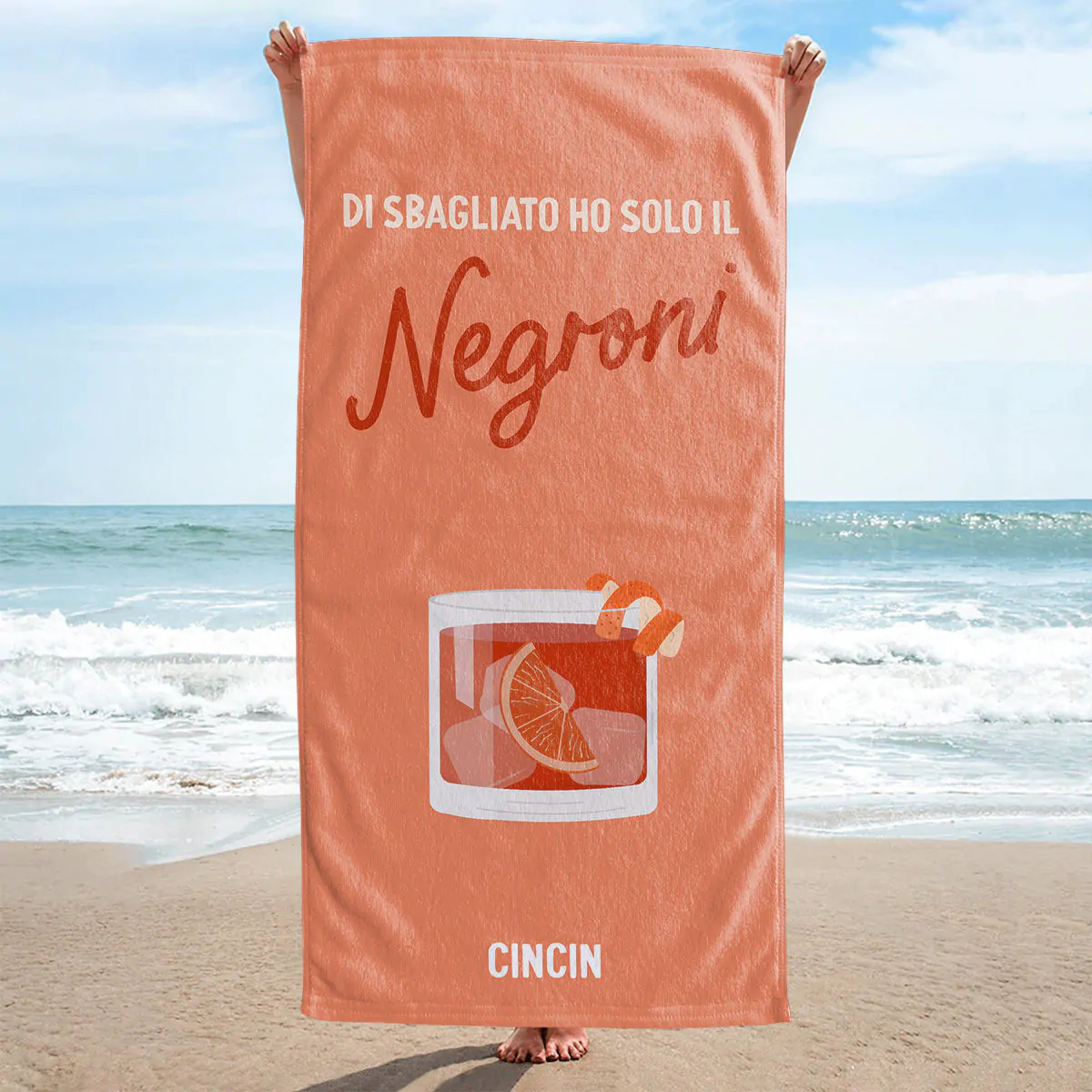 Telo Mare Personalizzato con Drink e Frasi