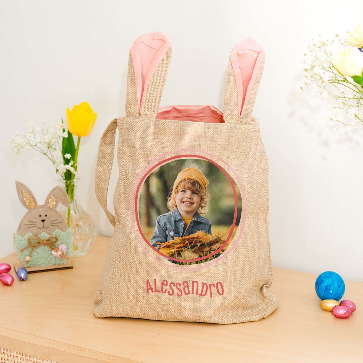 Cestino di Pasqua Personalizzato con Foto e Nome