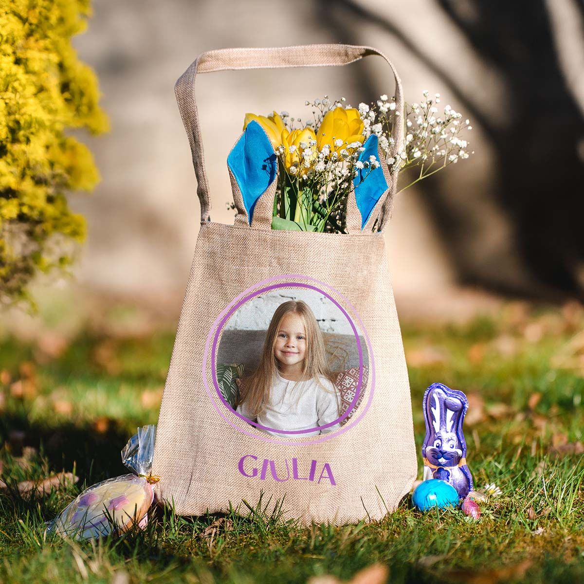 Cestino di Pasqua Personalizzato con Foto e Nome