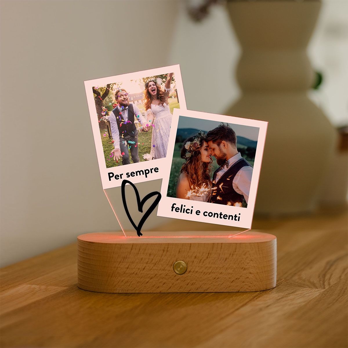 Lampada LED Personalizzata con Foto Polaroid