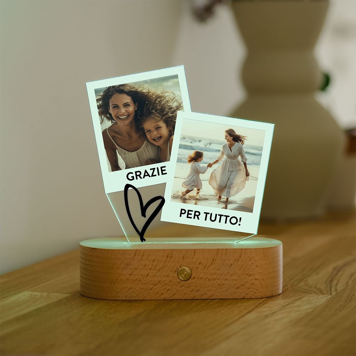 Lampada LED Personalizzata con Foto Polaroid