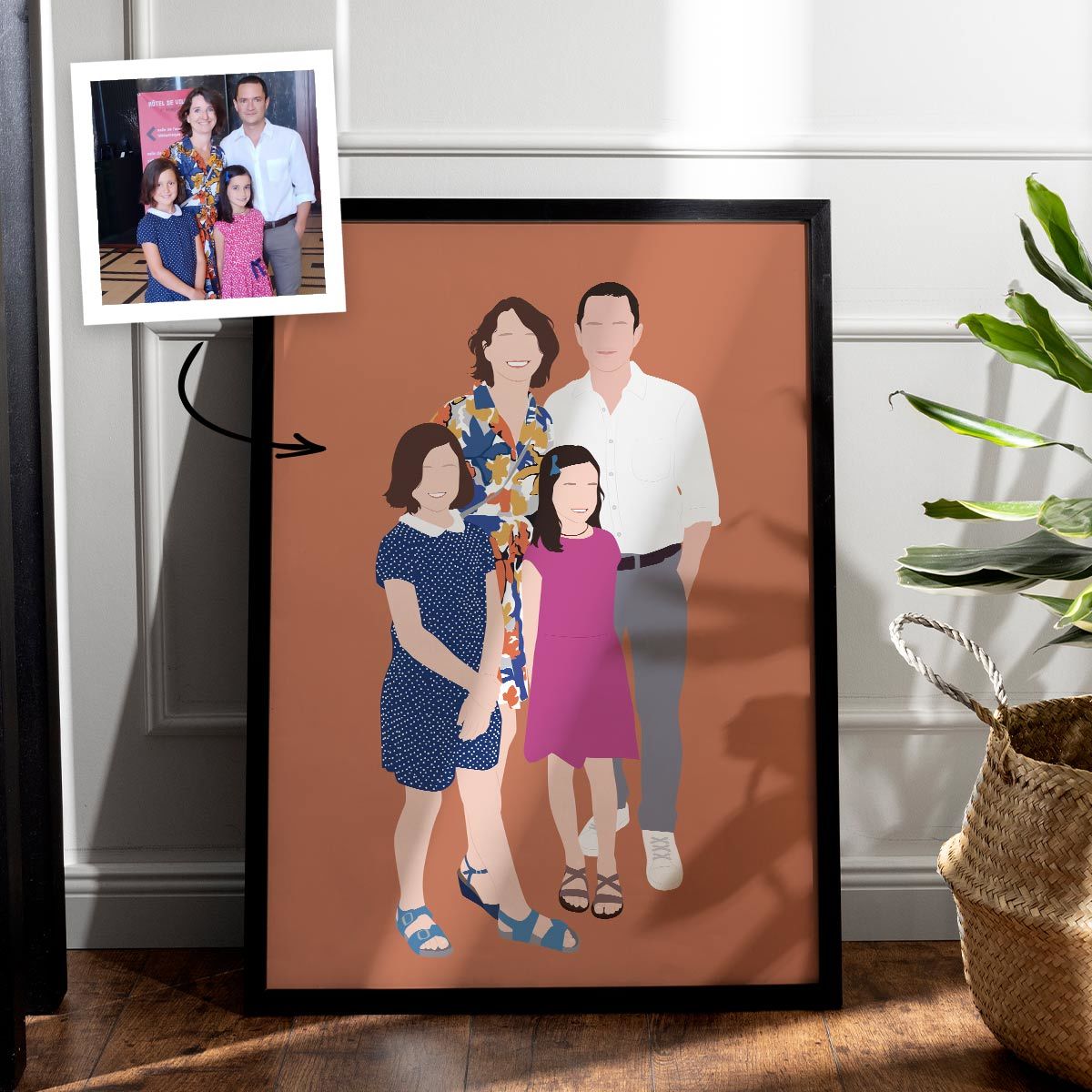 Poster Illustrazione disegnata a mano con 4 Persone