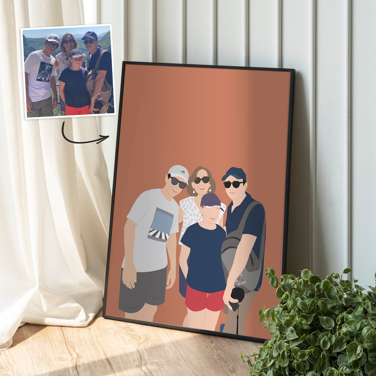 Poster Illustrazione disegnata a mano con 4 Persone