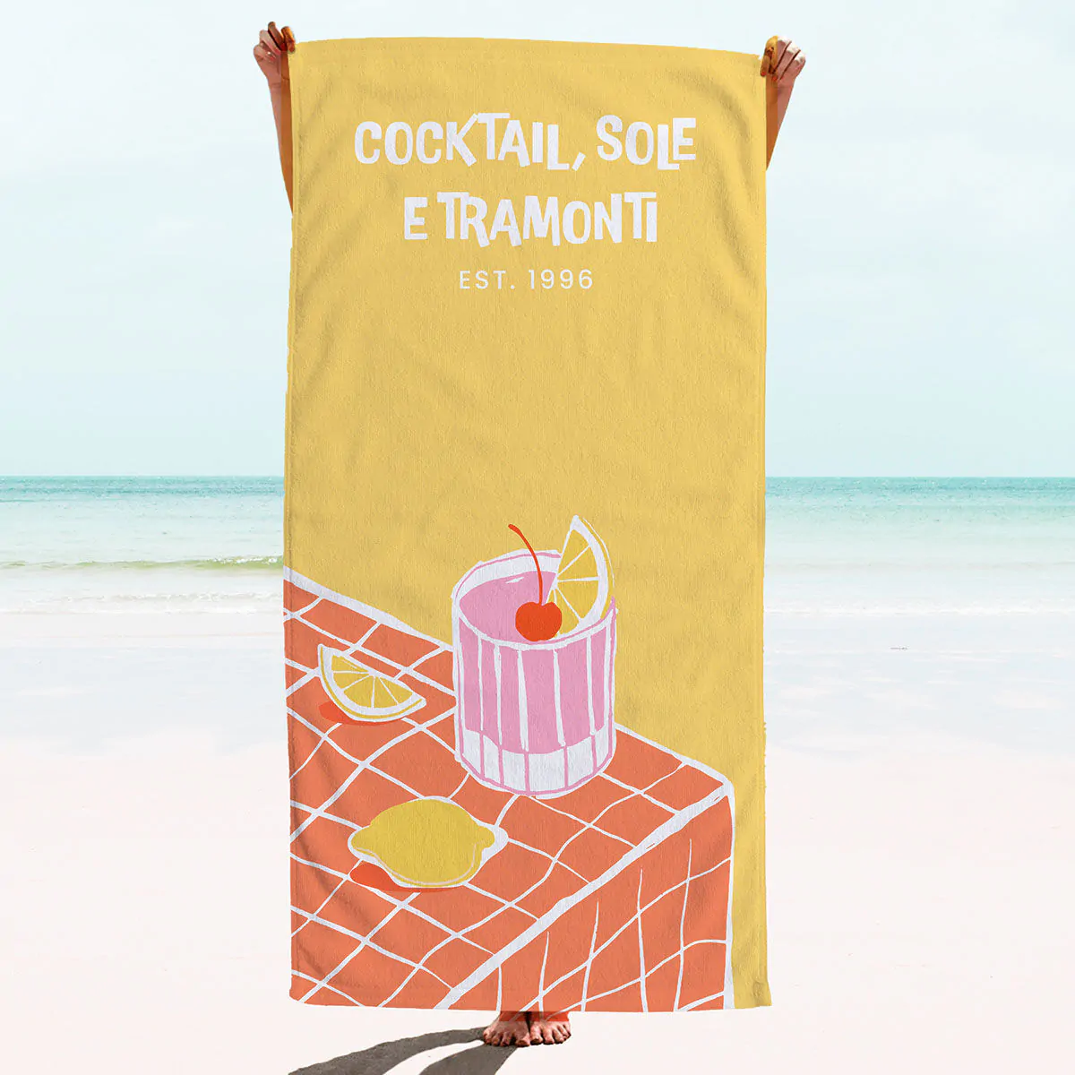 Telo Mare Personalizzato Retrò con Bevande