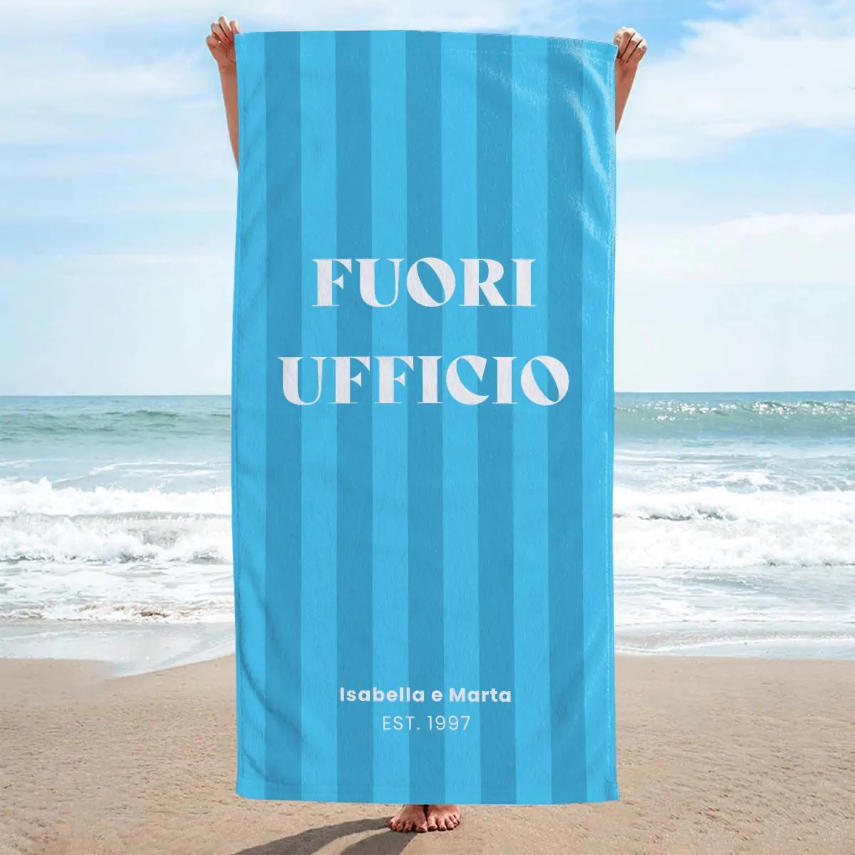 Telo Mare Personalizzato Vintage con Testo