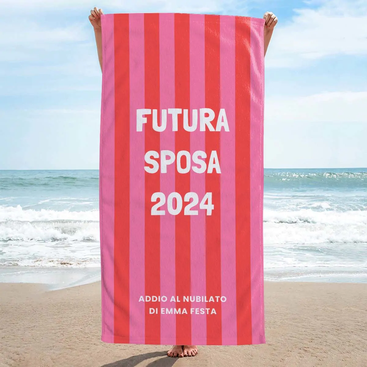 Telo Mare Personalizzato Vintage con Testo