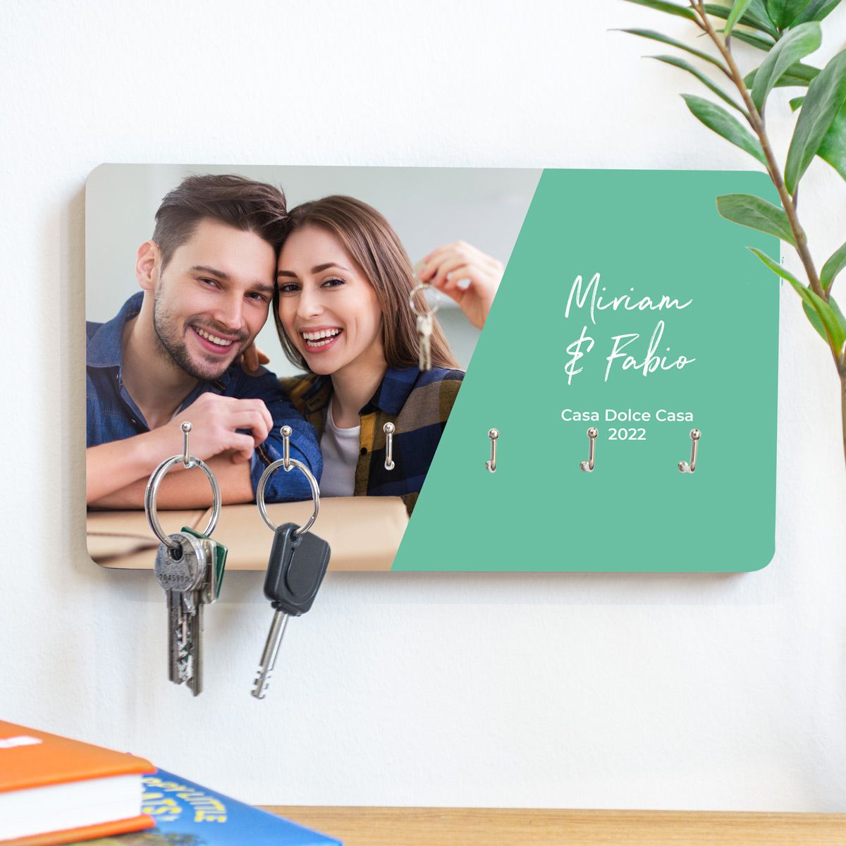 Ozinna Portachiavi personalizzato per parete, portachiavi decorativo personalizzato con nome, portachiavi in metallo, ganci per parete, portachiavi personalizzati, regalo di inaugurazione della