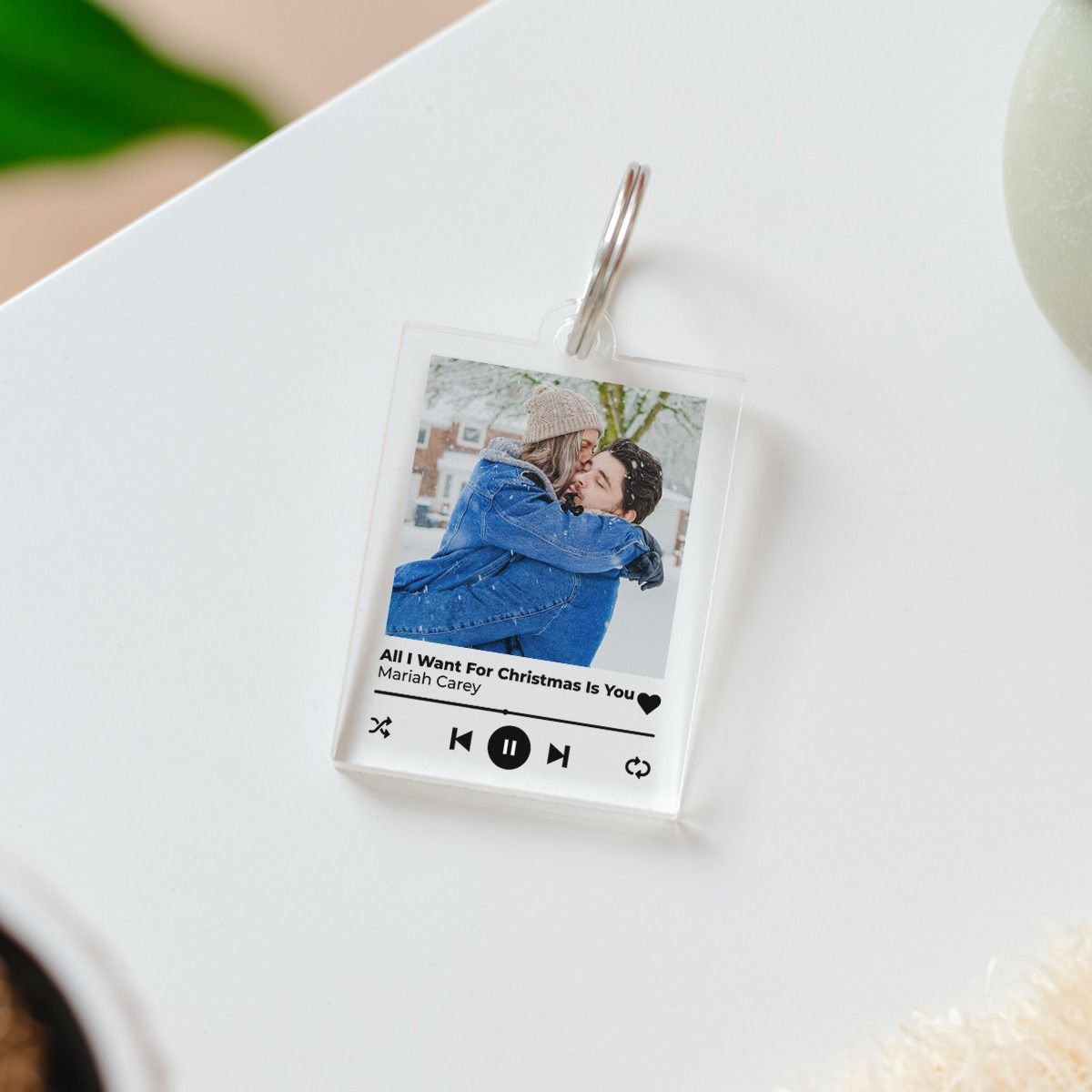 Portachiavi Personalizzato in Acrilico con Foto e Canzone