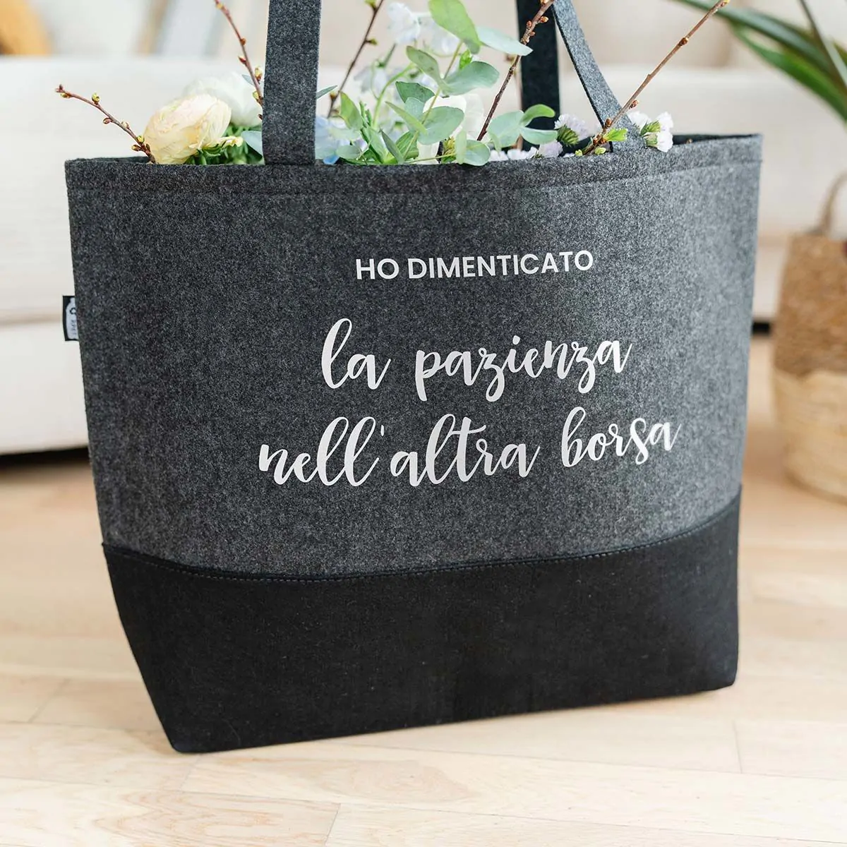 Borsa in Feltro Personalizzata con Testo