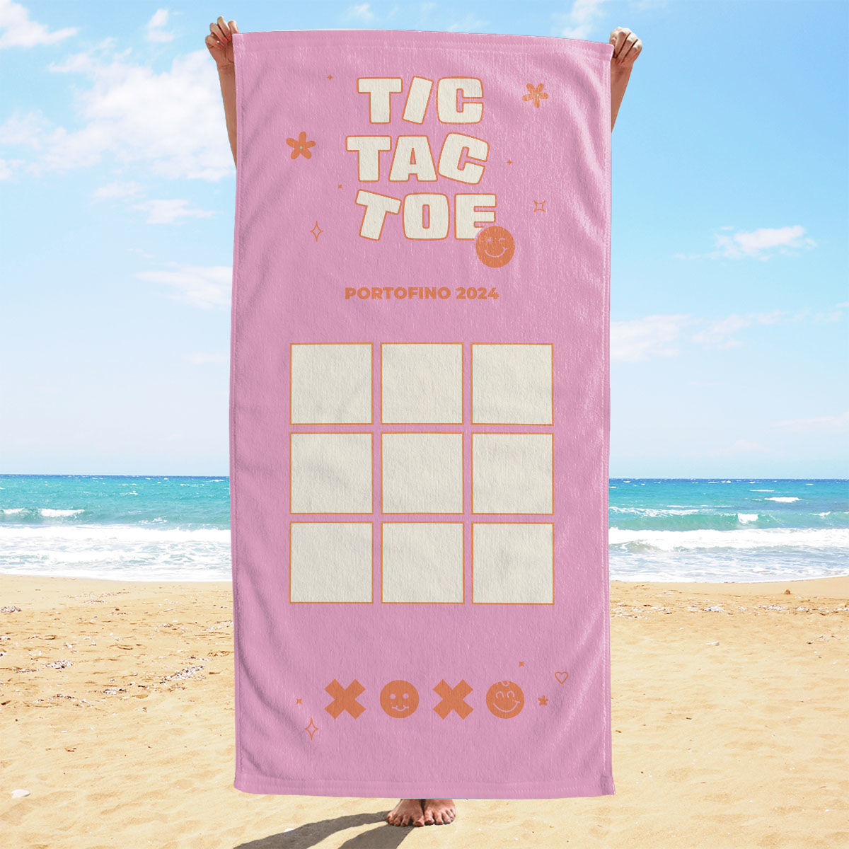 Telo Mare Personalizzato Tik Tak Toe