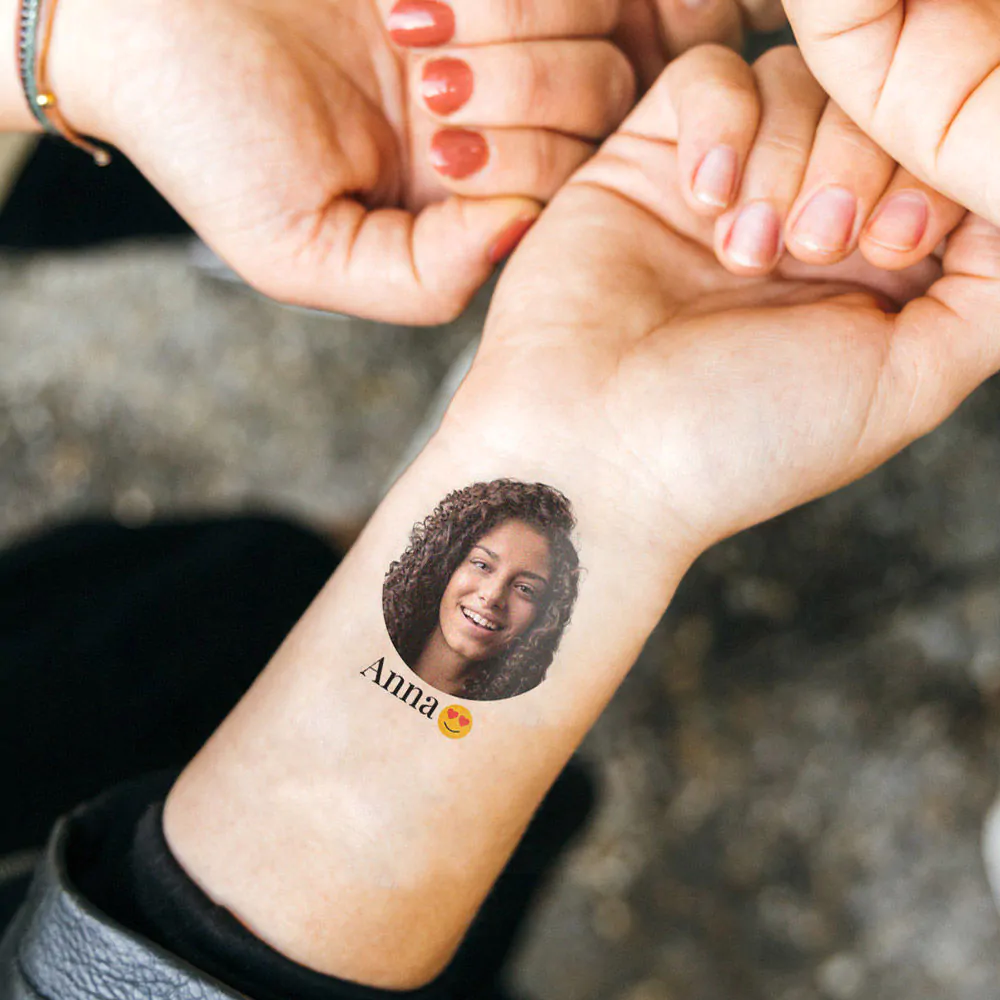 Set di 6 Tatuaggi Personalizzati con Faccia e Testo