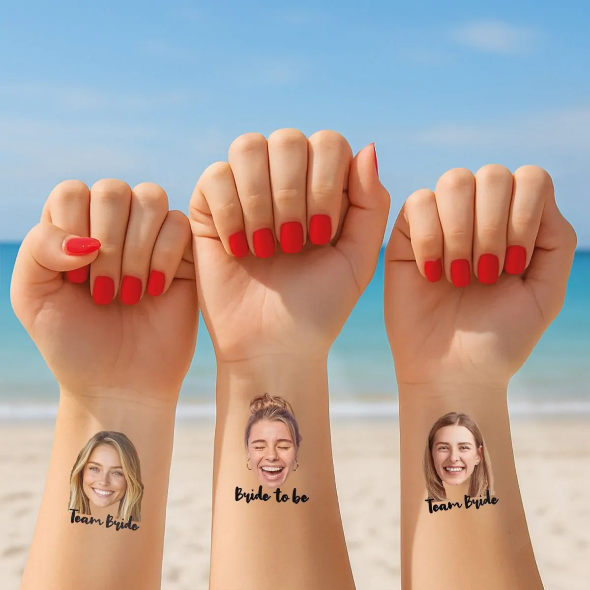 Set di 6 Tatuaggi Personalizzati con Faccia e Testo
