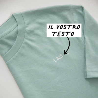 Maglietta con Ricamo Menta con Testo