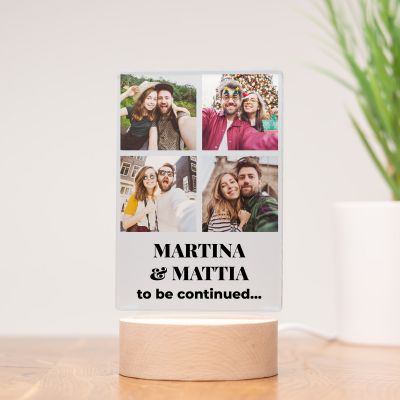 Lampada LED Personalizzata con 4 Foto e Testo Lampada LED Personalizzata con 4 Foto e Testo
