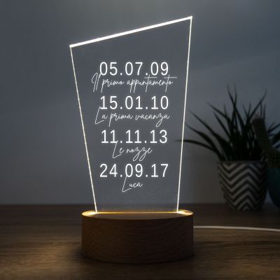 Lampada LED Personalizzata con Date Importanti Lampada LED Personalizzata con Date Importanti