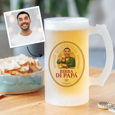 Boccale da Birra Personalizzato con Logo e Faccia Regali per la Festa del Papà
