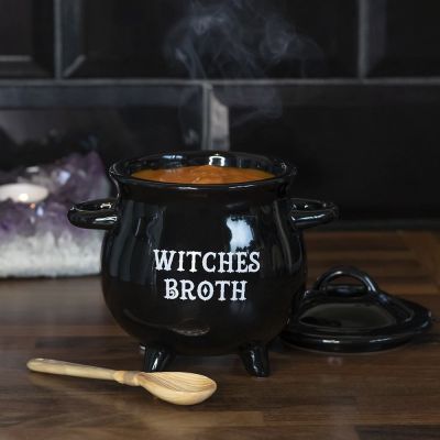 Calderone da Strega Mini Pentola per Zuppa con Cucchiaio Calderone da Strega Mini Pentola per Zuppa con Cucchiaio
