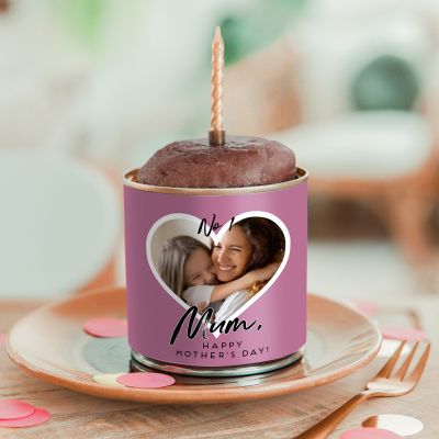 regali per la festa della mamma torta in lattina personalizzata con foto a cuore e testo