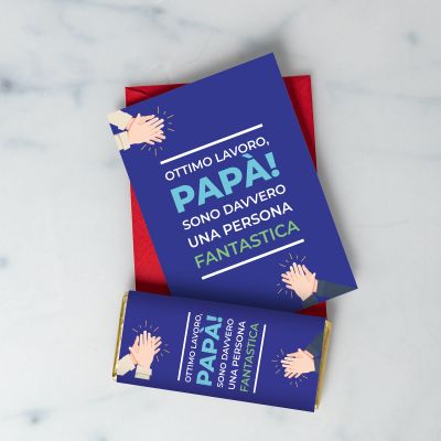Biglietto e Cioccolato per Papà Ottimo Lavoro Biglietto e Cioccolato per Papà Ottimo Lavoro