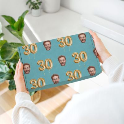 Confezione Regalo di Compleanno Personalizzata 32 x 18,5 cm con Viso