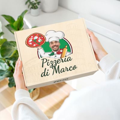 Confezione Regalo Personalizzata 30 x 23,5 in Stile Scatola Pizza