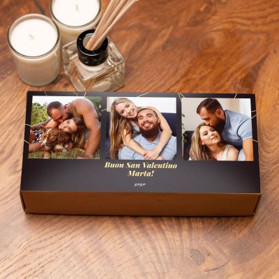 Set Candele Profumate e Diffusore con 3 Foto e Testo Set Candele Profumate e Diffusore con 3 Foto e Testo