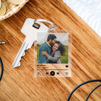 Portachiavi Personalizzato in Acrilico con Foto e Canzone Portachiavi Personalizzato in Acrilico con Foto e Canzone
