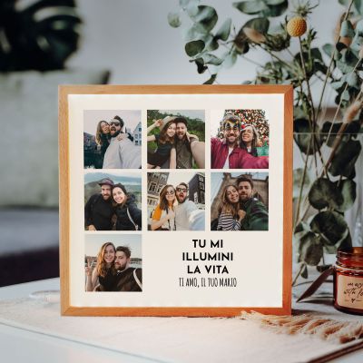 Light Box Personalizzata con 7 Foto e Testo Light Box Personalizzata con 7 Foto e Testo