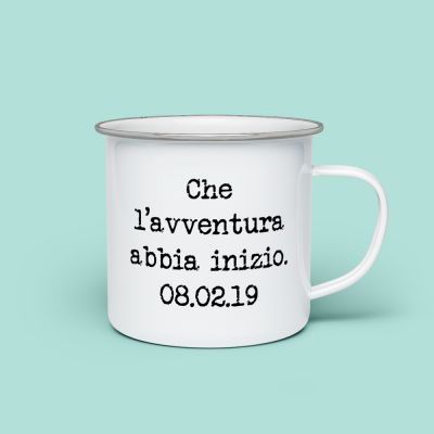Tazza in Metallo Personalizzabile con Testo Tazza in Metallo Personalizzabile con Testo