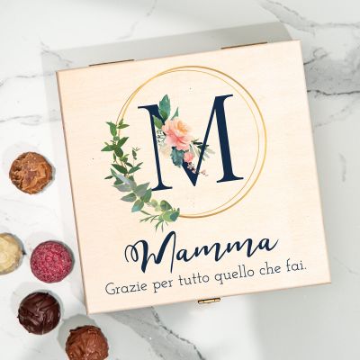 Scatola di Praline con Monogramma e Testo Scatola di Praline con Monogramma e Testo