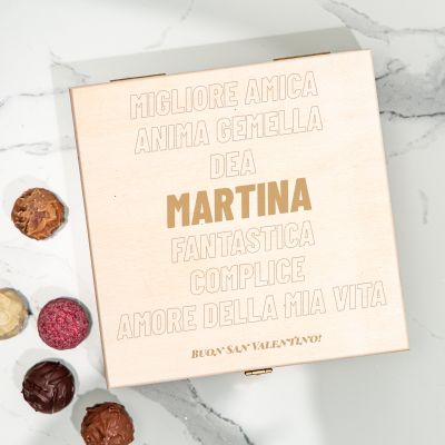 Scatola di Cioccolatini Personalizzabile con Testo Scatola di Cioccolatini Personalizzabile con Testo