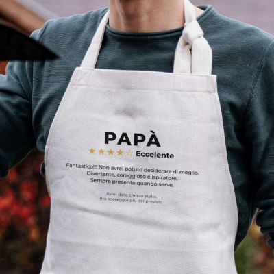 Grembiule da Cucina Personalizzato con Recensione Regali per Papà