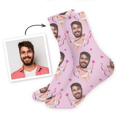 idee regalo calzini personalizzata con faccia e sfondi romantici