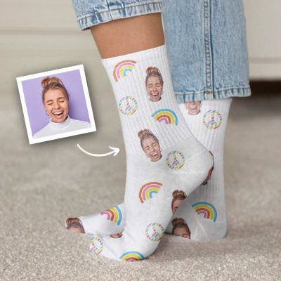 regali di compleanno per i 30 anni calzini personalizzata con faccia e sfondi divertenti