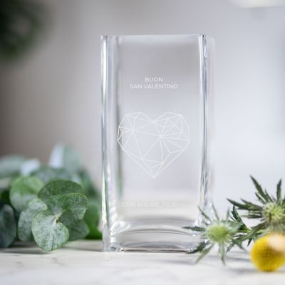 Vaso Personalizzato con Testo e Cuore Vaso Personalizzato con Testo e Cuore