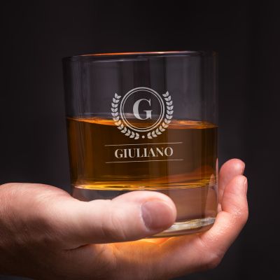 Bicchiere da Whisky Personalizzato con Monogramma