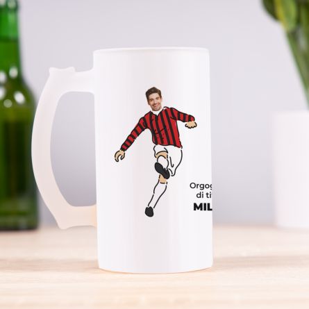 Boccale da Birra per Tifosi di Calcio con Foto e Testo