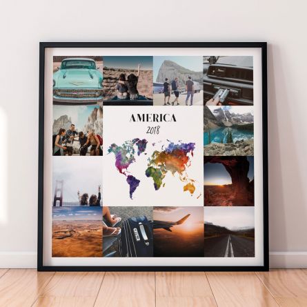 Poster di viaggio personalizzabile con 12 foto