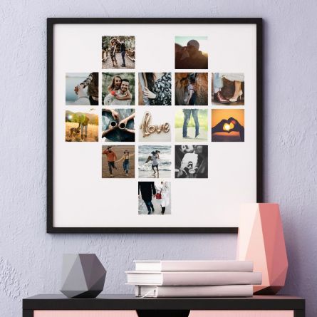 Poster personalizzabile a forma di cuore con foto