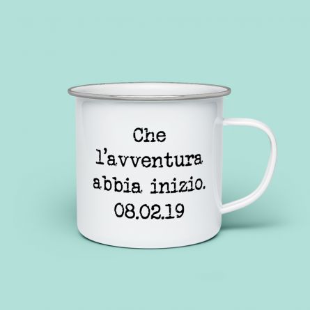 Tazza in Metallo Personalizzabile con Testo