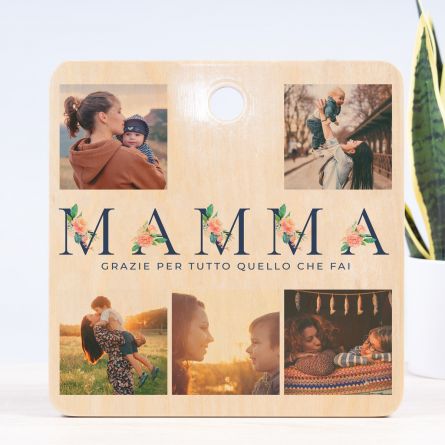 Tagliere Mamma con 5 Immagini e Testo