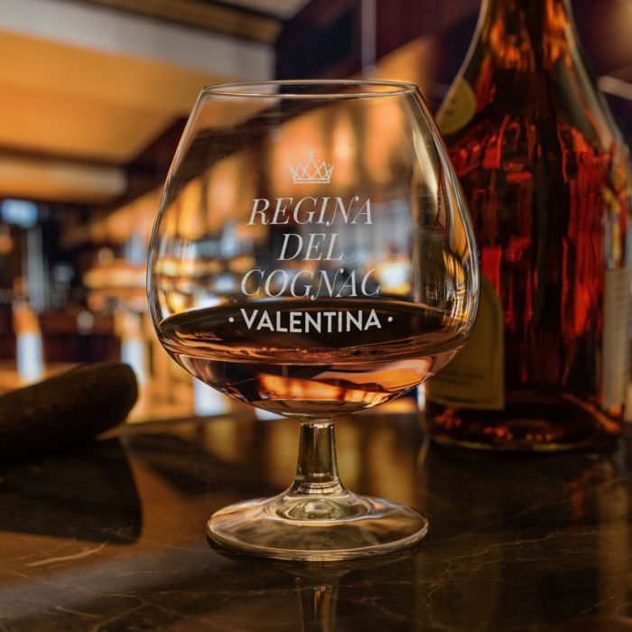 Bicchiere da Cognac Personalizzato con Corona e Nome